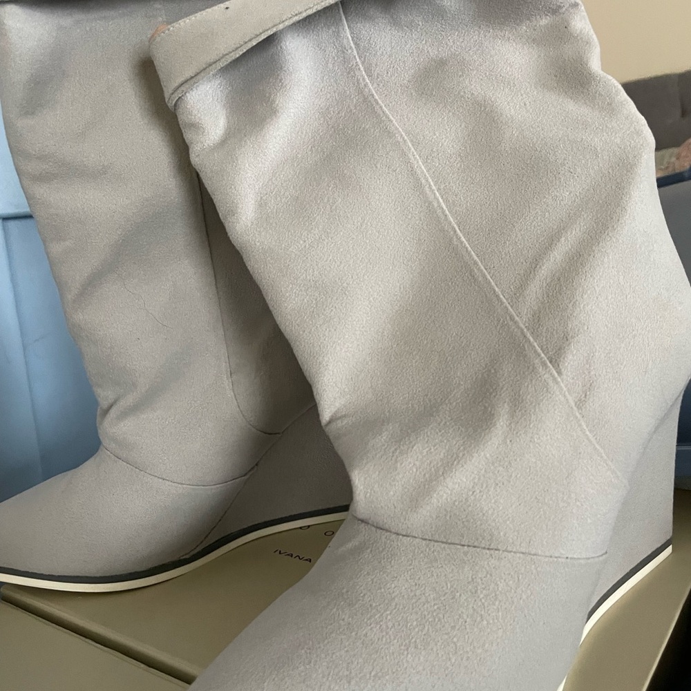 Grey Heeled Boots - No One's Skin